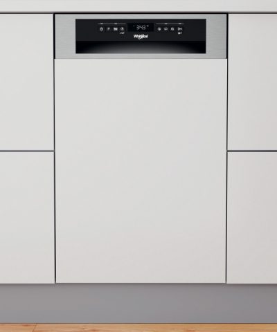 Whirlpool Dishwasher, WSBO 3O34 PF X, Built-in, Width 45 cm, Number of place settings 10, Number of programs 8, Energy efficiency class D, Display, Stainless steel
