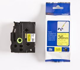 TZe-FX661 Flexible ID Laminated Tape, Black on Yellow, TZe, 8 m, 3.6 cm