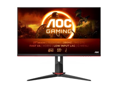 27G2ZN3/BK, 27 ", VA, FHD, 16:9, 280 Hz, 1 ms, 1920 x 1080 pixels, 300 cd/m², HDMI ports quantity 2