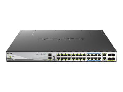 D-LINK DMS-3130-30PS/E 30-Port Layer 3 Stackable Multi-Gigabit Managed PoE Switch, D-Link