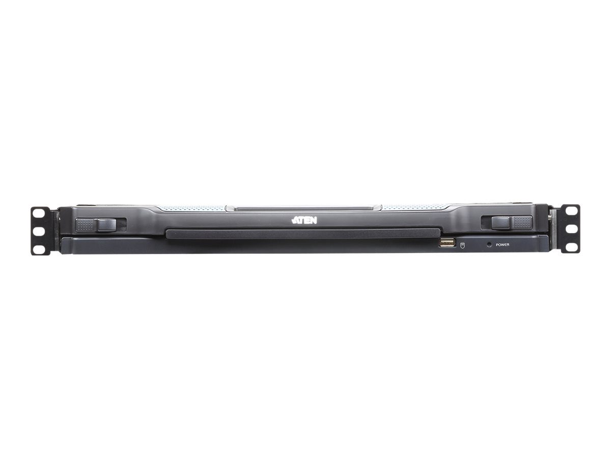 1-Local/Remote Share Access 8-Port PS/2-USB VGA Single Rail LCD KVM over IP switch