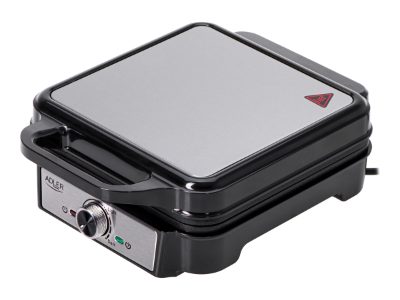 Adler Waffle Maker, AD 3083, 1800 W, Number of pastry 4, Belgium, Silver/Black