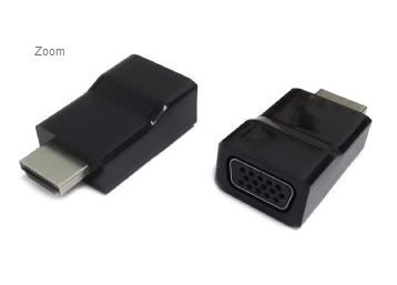 HDMI to VGA adapter, single port, Black, HDMI, VGA
