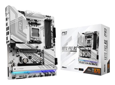 Mainboard, ASROCK, AMD X870, SAM5, ATX, Memory DDR5, Memory slots 4, 1xPCI-Express 4.0 16x, 1xPCI-Express 5.0 16x, 4xM.2, 1xHDMI, 6xUSB 2.0, 4xUSB 3.2, 2xUSB-C, 1xOptical S/PDIF, 1xRJ45, 2xAudio port, X870PRORS