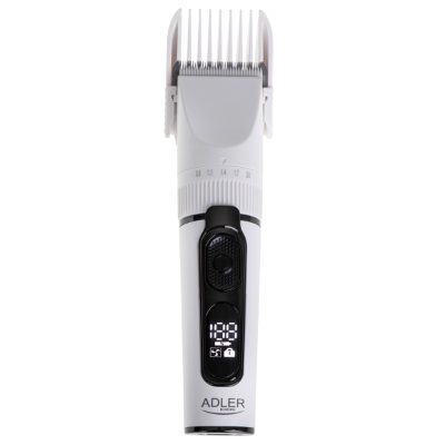 Hair Clipper with LCD Display, AD 2839, Cordless, Number of length steps 6, White/Black