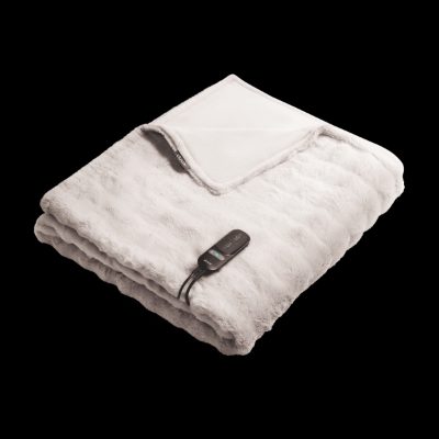 Duux Yentl Heated Overblanket, 200 x 200 cm, DXOB12, Number of heating levels 9, Number of persons 1, Washable, Remote control, Premium faux fur, 200 W, Bubble Gray