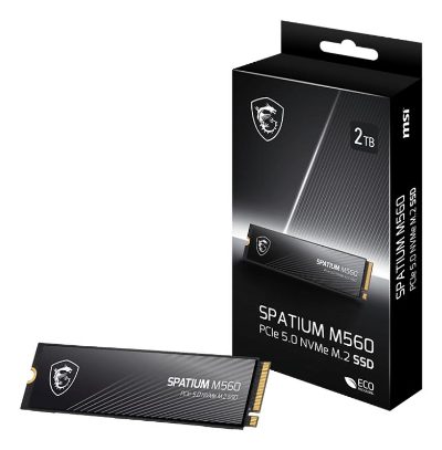 SSD, MSI, SPATIUM M560, 2TB, M.2, PCIe Gen5, NVMe, 3D NAND, Write speed 8700 MBytes/sec, Read speed 10300 MBytes/sec, TBW 1200 TB, MTBF 1500000 hours, S78-440Q940-P83