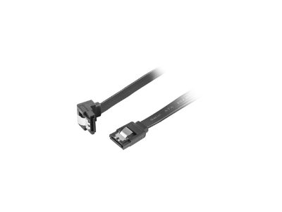 Lanberg SATA Data III (6GB/s) Cable 50CM Angled Metal Clips, CA-SASA-13CU-0050-BK