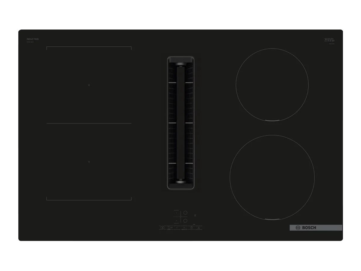 PVS811B16E, Induction hob with integrated ventilation system, 80 cm, Number of burners/cooking zones 4, B, Black, Touch