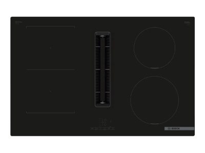 PVS811B16E, Induction hob with integrated ventilation system, 80 cm, Number of burners/cooking zones 4, B, Black, Touch