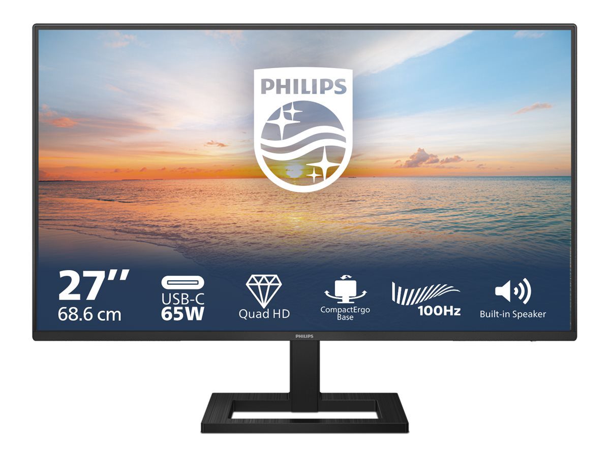 27E1N1600AE/00, 27 ", IPS, 16:9, 100 Hz, 4 ms, 2560 x 1440 pixels, 350 cd/m², HDMI ports quantity 1, Warranty 36 month(s)