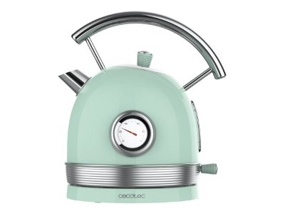 Cecotec Kettle, ThermoSense 420 Vintage, 2200 W, Electric, 1.8 L, Stainless steel, 360° rotational base, Light Green