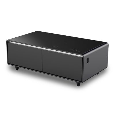 Lounge-Table with cooling compartments, sound bar and charging option, Sound and Cool, Energy efficiency class F, Free standing, Black