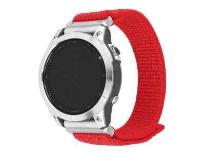 Sporty Strap for Garmin QuickFit 22mm, 160-210 mm, Red, Nylon