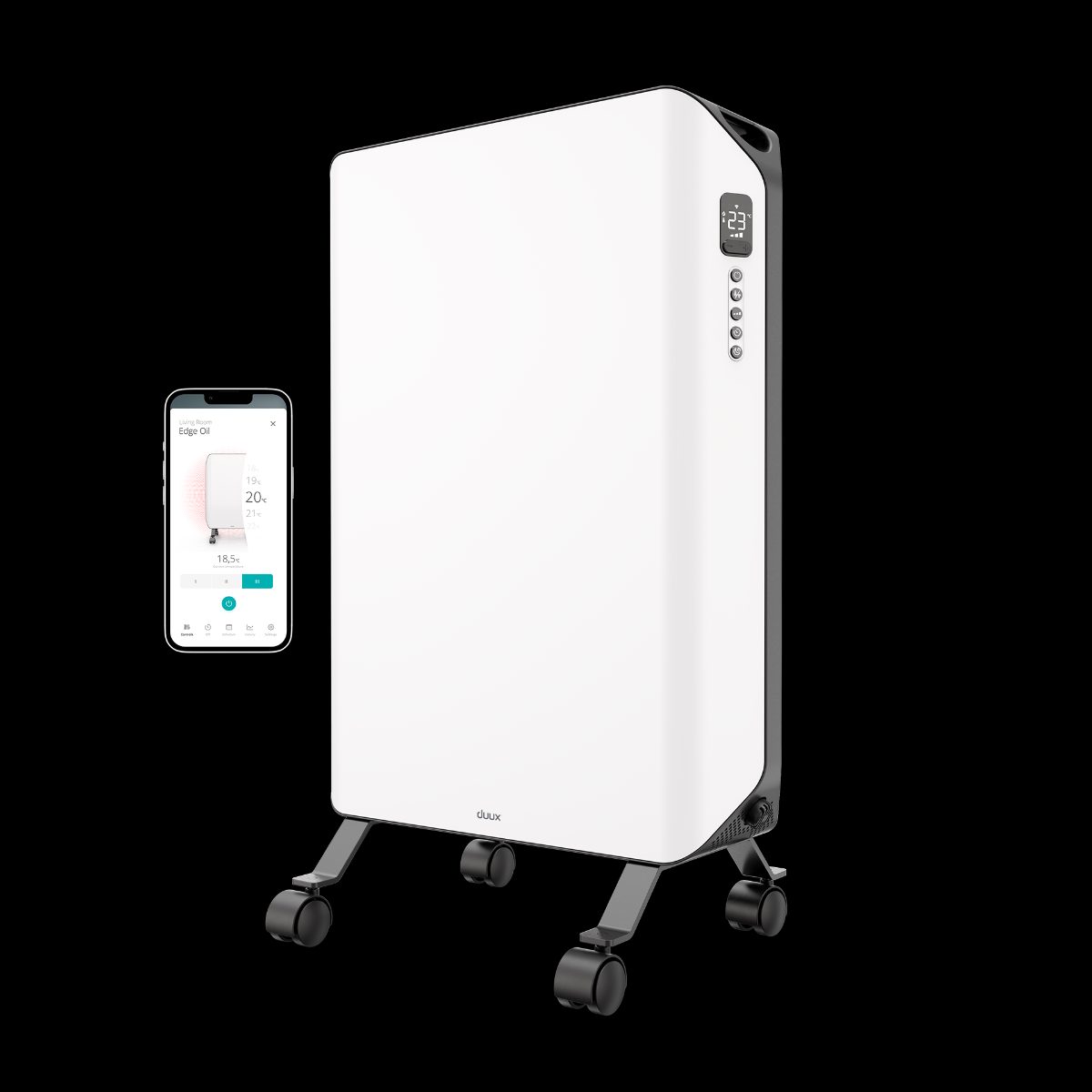 Duux Edge Oil Heater, Oil Heater, 2000 W, Suitable for rooms up to 20 m², White