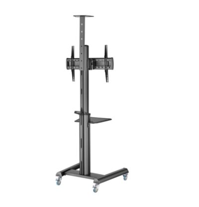 Gembird Aluminum TV floor stand with caster wheels, 37" - 70", black, Gembird