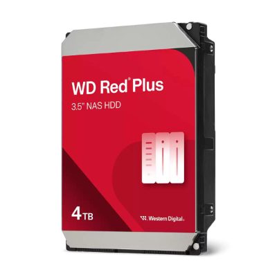 HDD, WESTERN DIGITAL, Red Plus, 4 TB, Serial ATA III, Buffer 128 MB, 5400 RPM, 3.5 ", WD40EFZZ