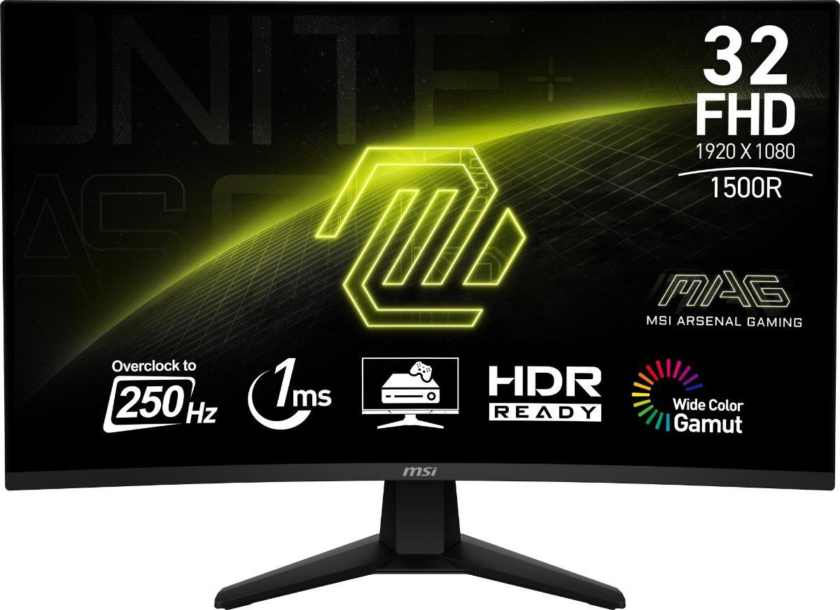 LCD Monitor, MSI, 31.5 ", 1920 x 1080 pixels, Full HD, Native aspect ratio 16:9, Curved, MAG32C6X