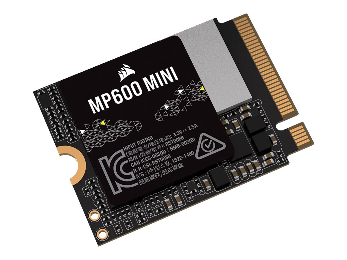 Corsair MP600 MINI, 1000 GB, SSD form factor M.2 2230, Solid-state drive interface PCIe Gen4x4, Read speed 7000 MB/s, Write speed 6200 MB/s