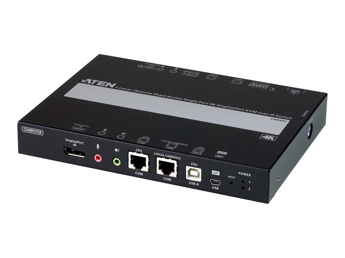 ATEN CN9950 1-Local/Remote Share Access Single Port 4K DisplayPort KVM over IP Switch, Aten, 1-Local/Remote Share Access Single Port 4K DisplayPort KVM over IP Switch, CN9950, Warranty 24 month(s)