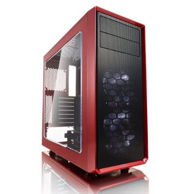Focus G, FD-CA-FOCUS-RD-W, Side window, Left side panel - Tempered Glass, Red, ATX