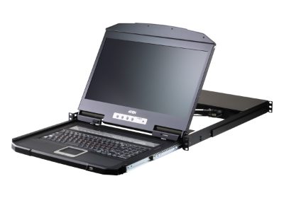 16-Port Short Depth PS/2-USB VGA Single Rail WideScreen LCD KVM Switch 18,5" 1366x768, CL3116NX